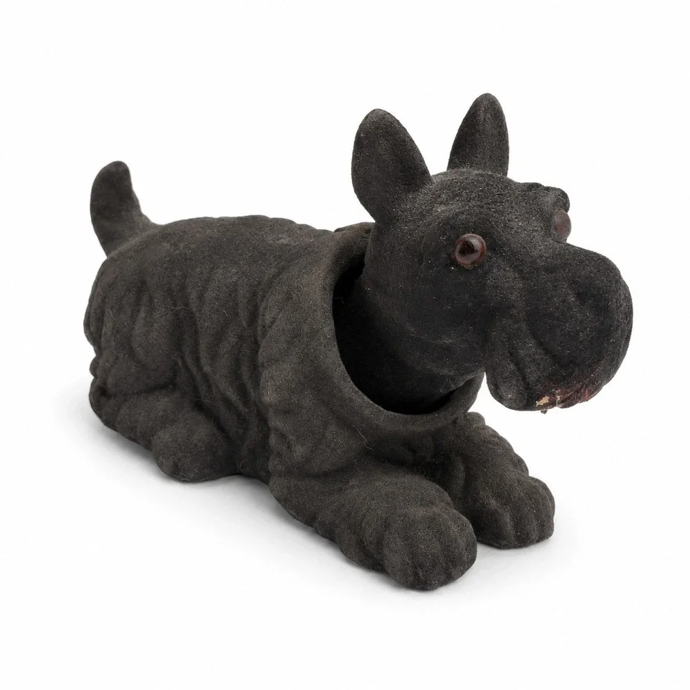 Vintage Japan Black Flocked Scottie Dog Bobblehead Nodder Terrier Figurine‎ 6